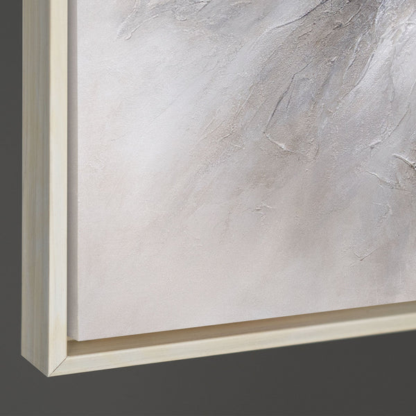 The painting “Golden Moment” – abstraction in silver-gray tones