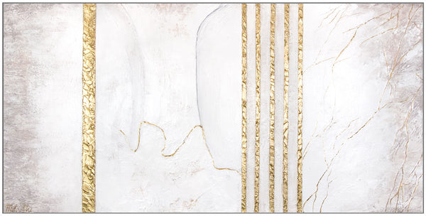 The painting "Lines of Harmony" is an abstraction with geometric aesthetics