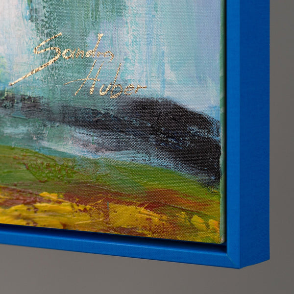 Painting "Crown of Light" - abstract floristry in golden tones
