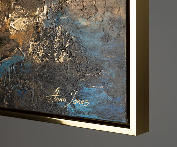 The painting "The Edge of Light" is an abstract landscape in a calm atmosphere
