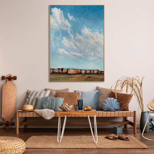 The painting "Under the Clouds" is a lyrical landscape with an emphasis on the sky
