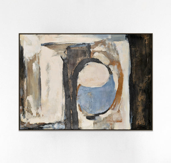 The painting "Silent Structure" is an abstraction in a calm neutral palette