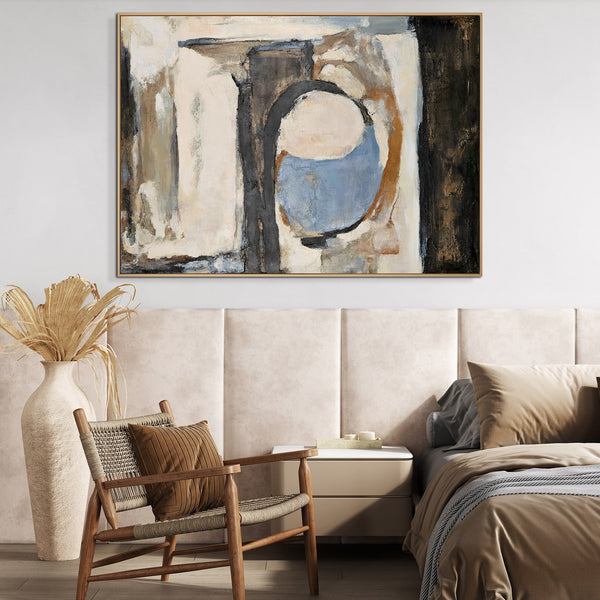 The painting "Silent Structure" is an abstraction in a calm neutral palette