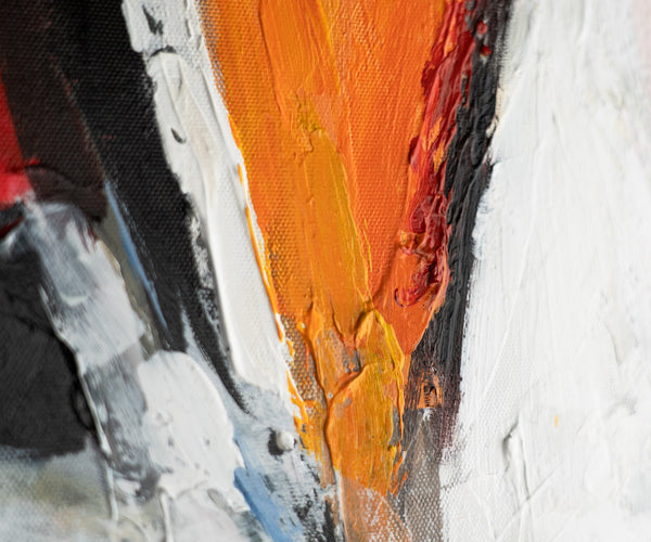 The painting "Shared Silence" is an abstract figurative composition with a warm subtext.