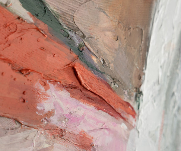 The painting "A Moment of Tenderness" is an expressive female image in fragments