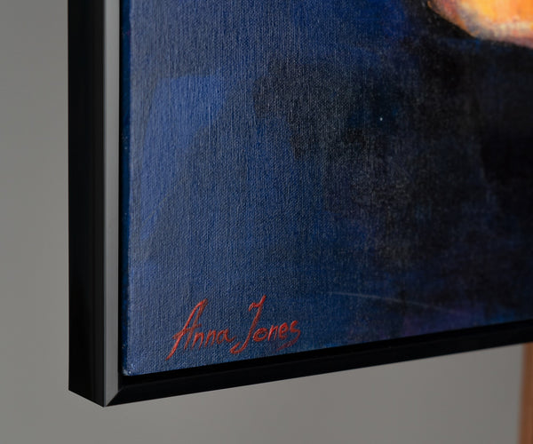 The painting "Woman in a Hat" is a portrait in a distinct expressionist style.