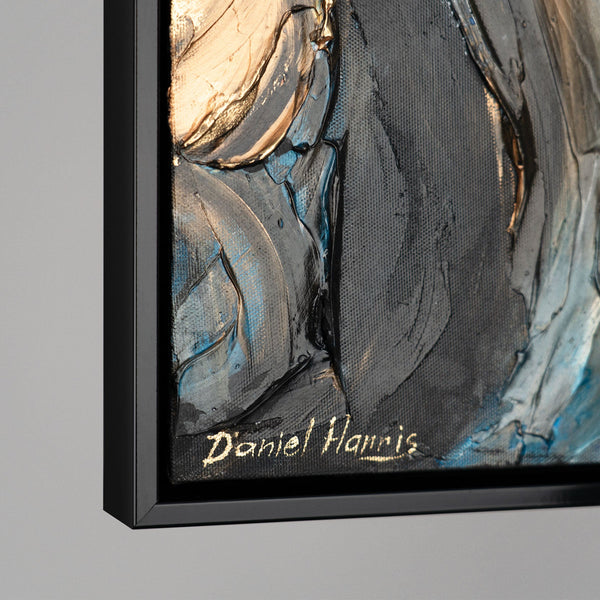 The painting "Dynasty of Power" is an abstraction with lions and dynamics of forms