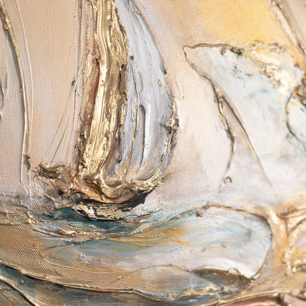 The painting "Waves of Time" is an abstract marine inspiration