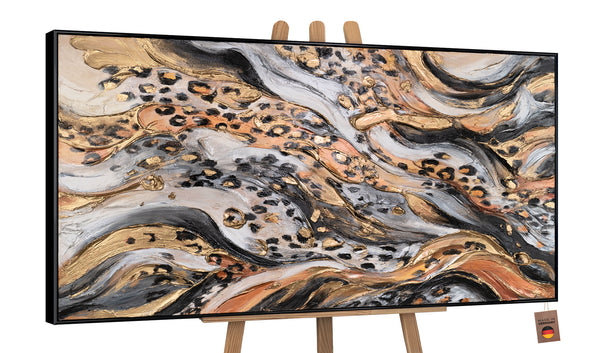 The painting "Wild Energy" is an abstraction with a leopard mood