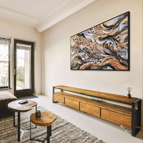 The painting "Wild Energy" is an abstraction with a leopard mood