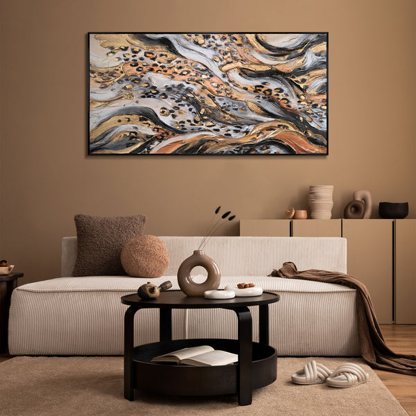 The painting "Wild Energy" is an abstraction with a leopard mood