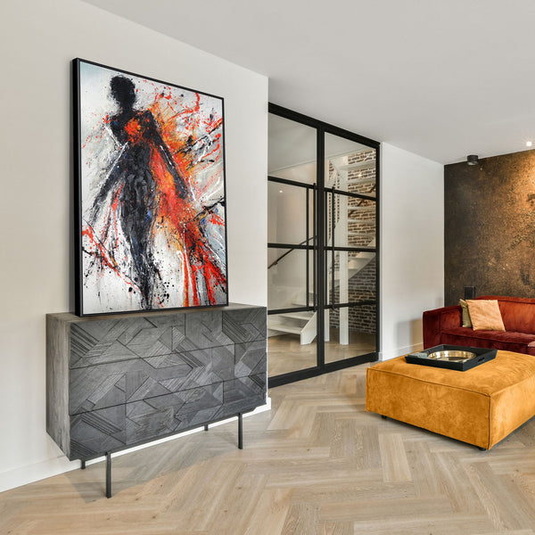 The painting "Burning Grace" - the fiery energy of movement