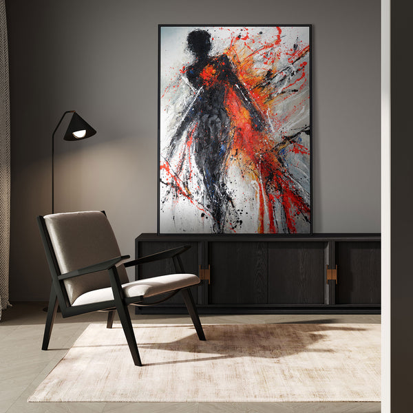 The painting "Burning Grace" - the fiery energy of movement