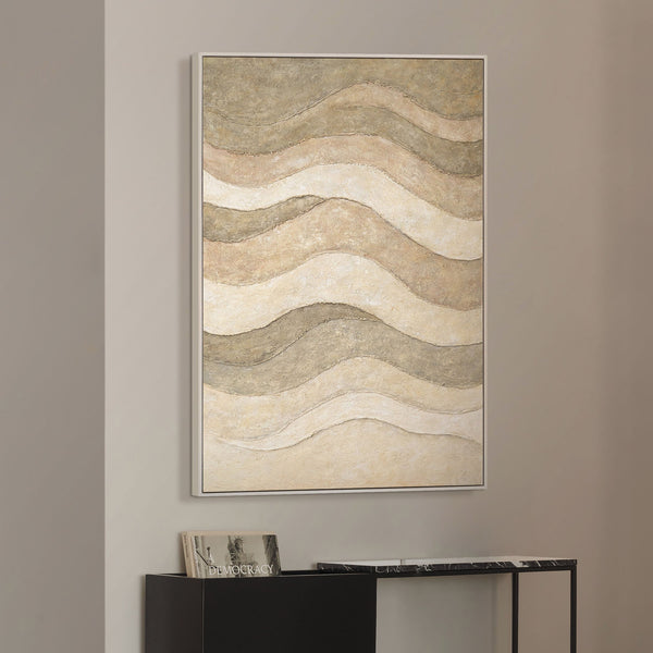 The painting "Soft Waves" is an abstract play of natural forms