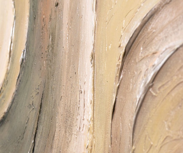 The painting "Lines of Calm" is an abstract composition with natural colors