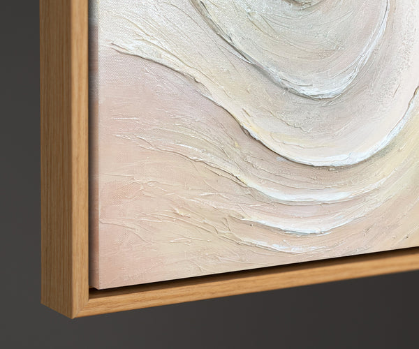 The painting "Lines of Calm" is an abstract composition with natural colors