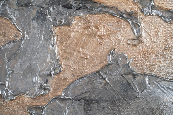 Painting "Planet in Relief" - a round textured panel with a night glow
