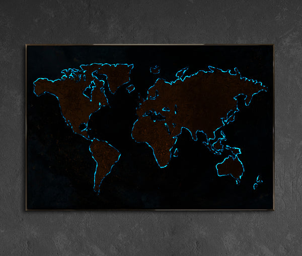abstract art light world map abstract painting