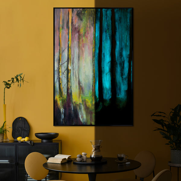 Painting "Forest Atmosphere" - landscape with fluorescent effect
