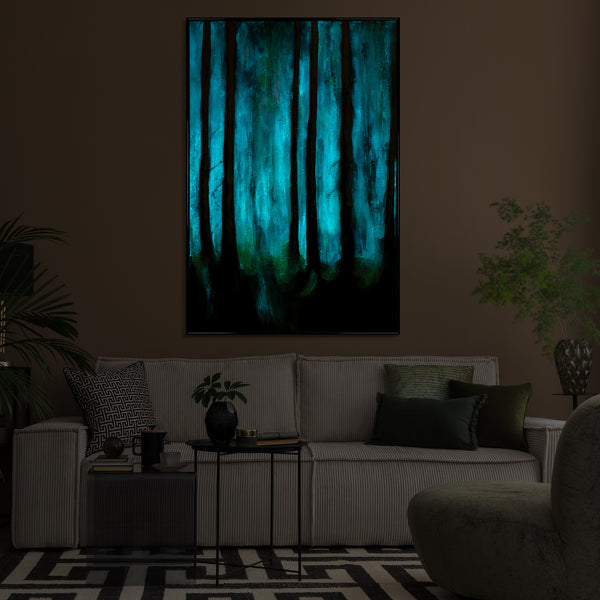 Painting "Forest Atmosphere" - landscape with fluorescent effect