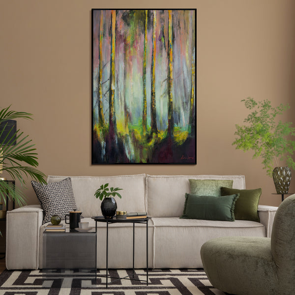 Painting "Forest Atmosphere" - landscape with fluorescent effect