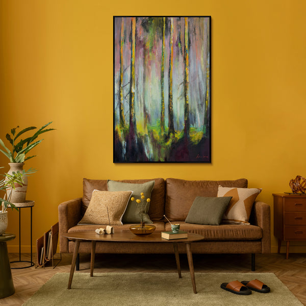 Painting "Forest Atmosphere" - landscape with fluorescent effect