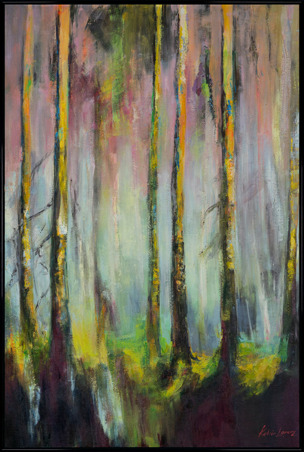 Painting "Forest Atmosphere" - landscape with fluorescent effect