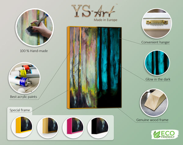 Painting "Forest Atmosphere" - landscape with fluorescent effect