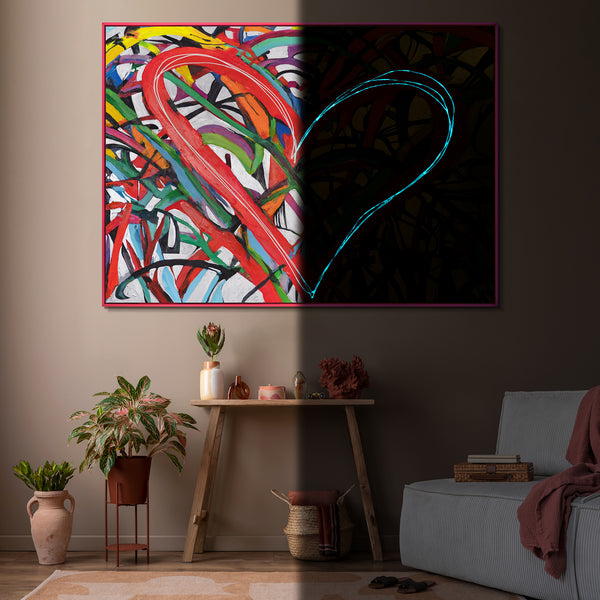The painting "Dance of Hearts" - the day and night energy of feelings