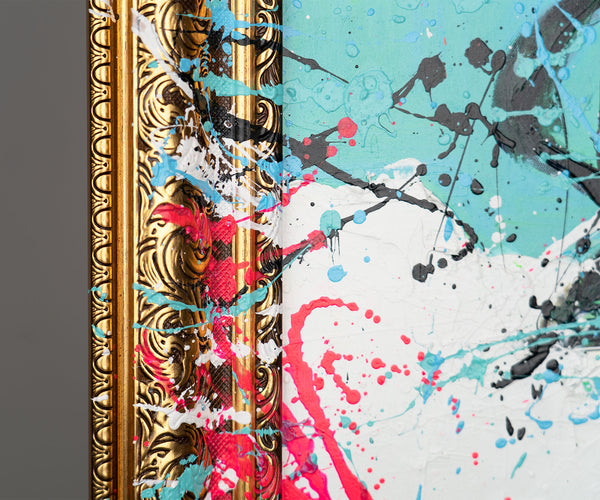 The painting "The View" is a female portrait in the style of modern expressionism