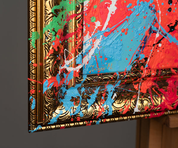 The painting "The View" is a female portrait in the style of modern expressionism