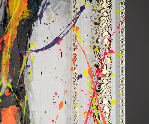 The painting "Face of Color" is a modern abstract portrait in the style of expressionism