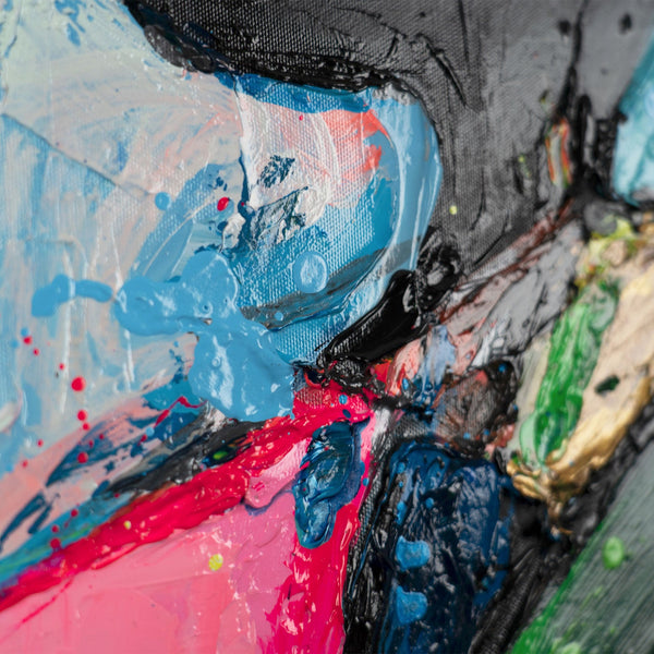 The painting "Style Icon" is a pop art portrait in a bright palette