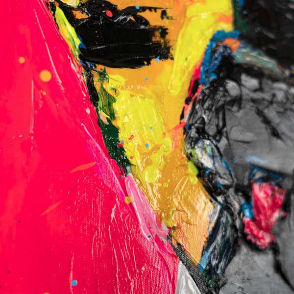 The painting "Style Icon" is a pop art portrait in a bright palette