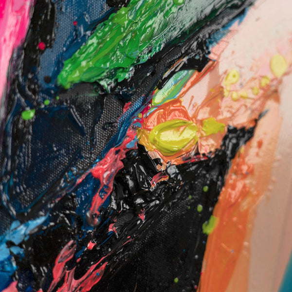 The painting "Style Icon" is a pop art portrait in a bright palette