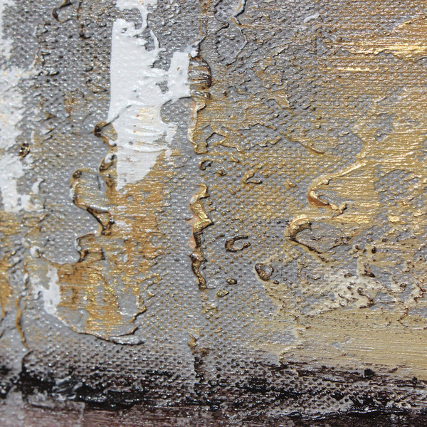 Painting "Golden Balance" - modern abstraction with texture and gold accents