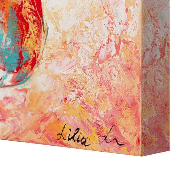 Painting "Colorful Flowers" - abstract floristry in pastel colors