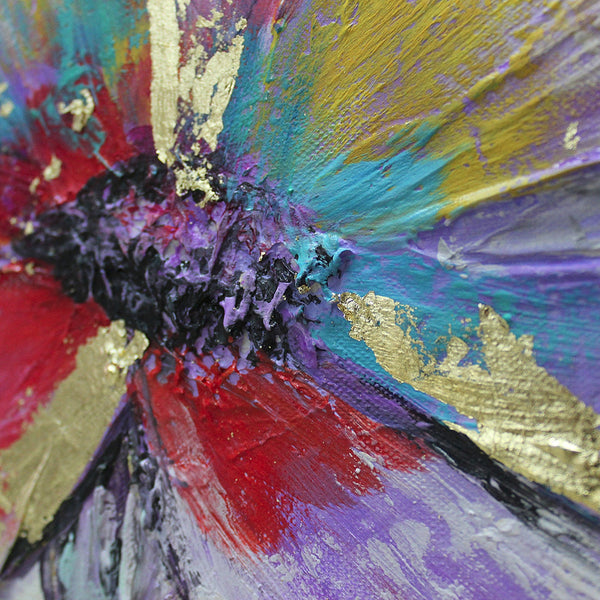 Painting "Colorful Flowers" - abstract floristry in pastel colors