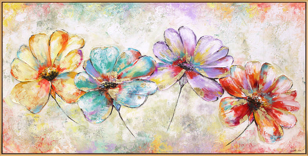 Painting "Colorful Flowers" - abstract floristry in pastel colors