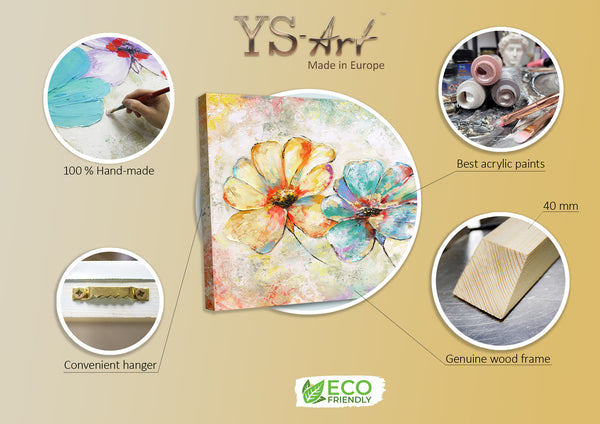 Painting "Colorful Flowers" - abstract floristry in pastel colors