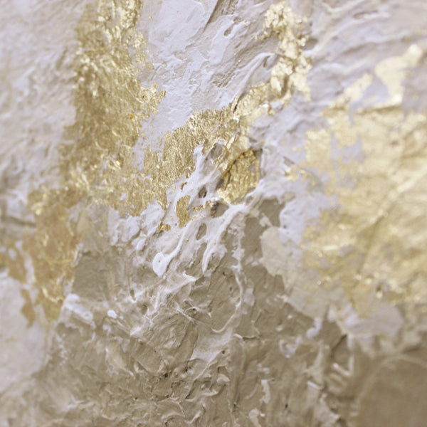 Painting "Golden Light" - modern abstraction with texture and gold
