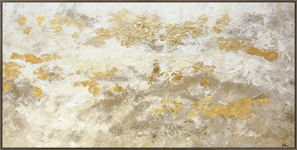 Painting "Golden Light" - modern abstraction with texture and gold