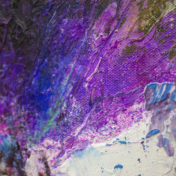 Painting "Free Flight" - bright balloons in an abstract sky