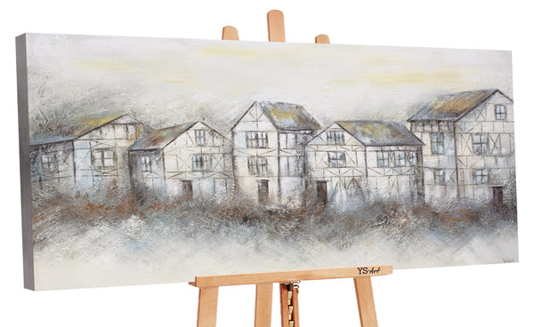 The painting "Cozy Street" is an atmospheric scene of the old city