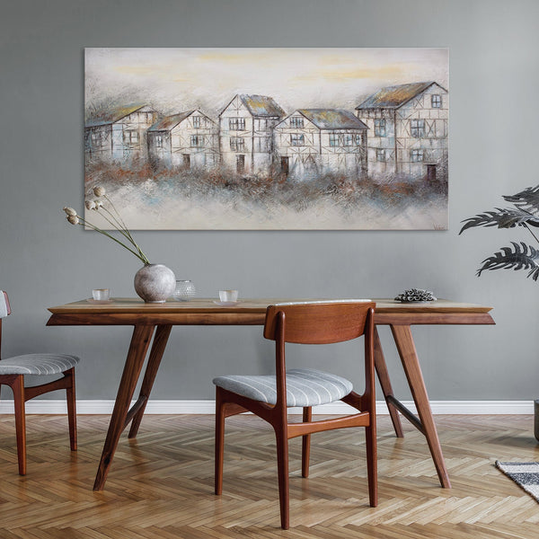 The painting "Cozy Street" is an atmospheric scene of the old city