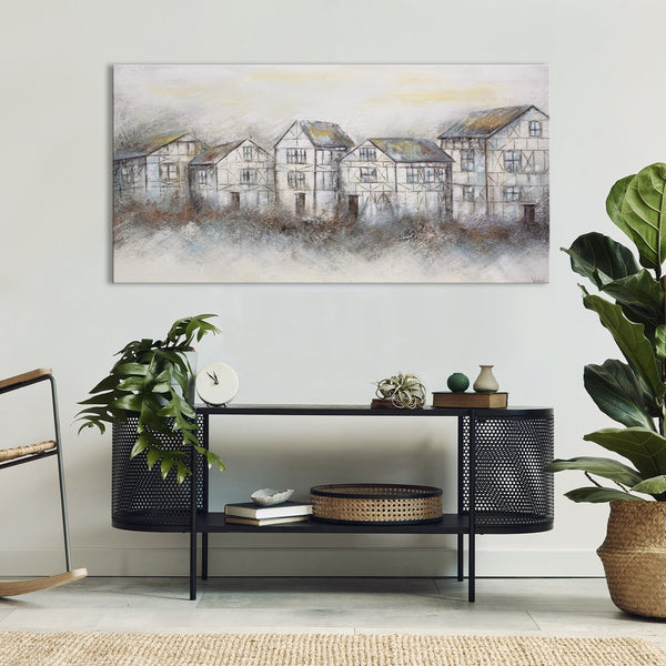 The painting "Cozy Street" is an atmospheric scene of the old city