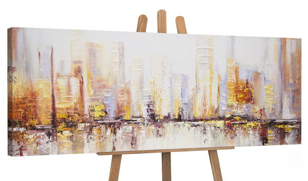 The painting "Morning in a Megapolis" is an abstract cityscape