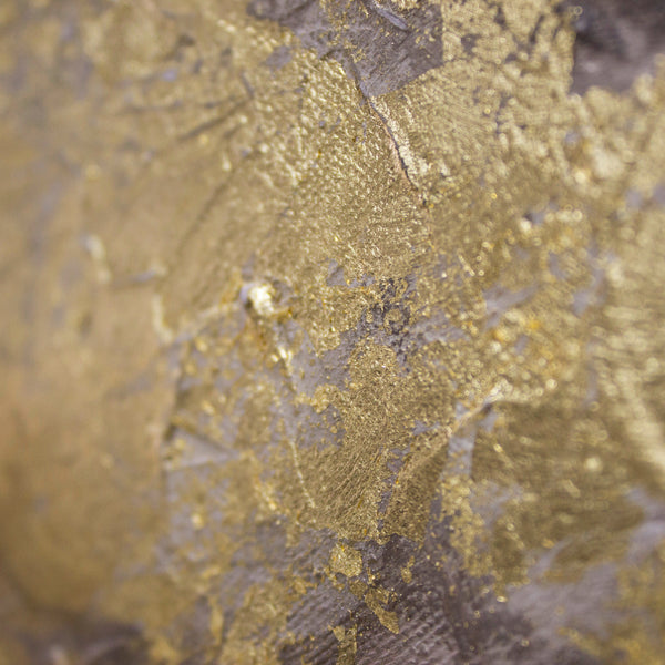 The painting "Enlightenment" is a meditative portrait of the Buddha with gold