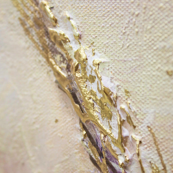 The painting "Morning Dew" is a delicate landscape with spikelets at dawn.