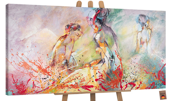The painting "Hot Summer" is a bright, expressive plot with figures